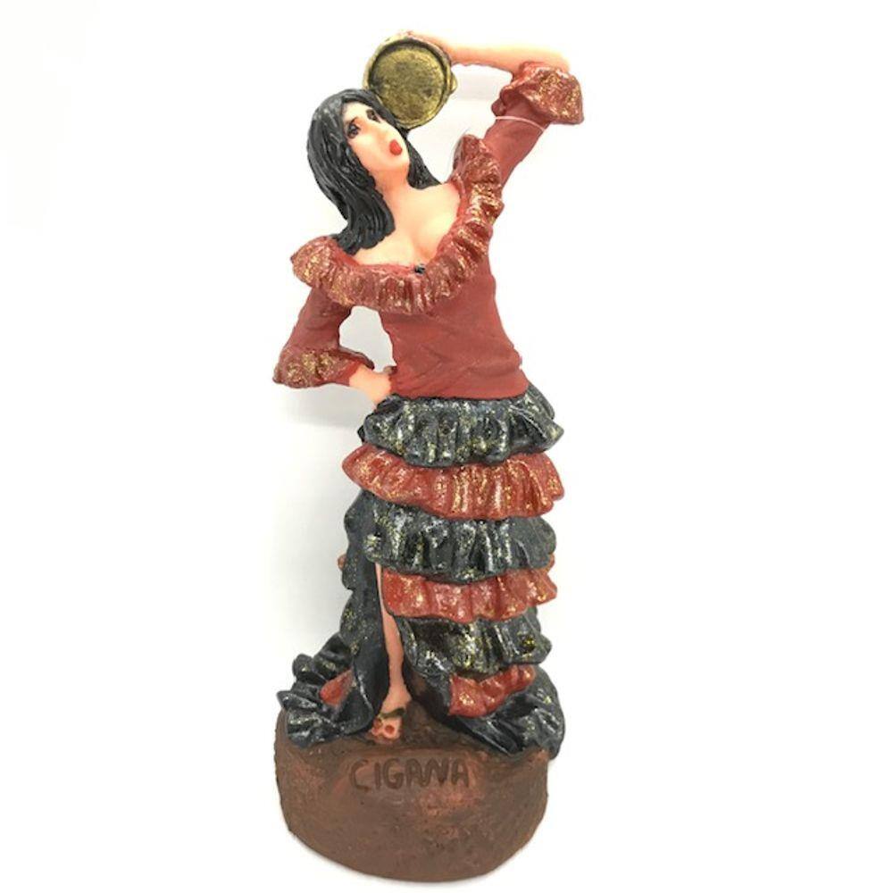 Escultura Cigana Pomba Gira 7 Saias em Resina 23 cm
