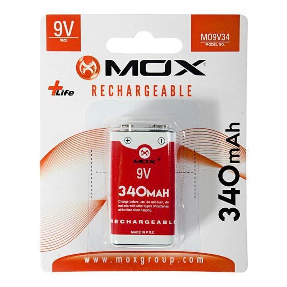 Bateria Recarregável MOX de 340mAh 9V
