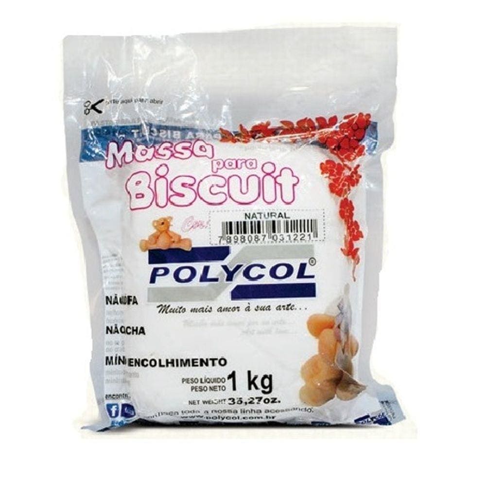Massa Para Biscuit Natural Polycol 1Kg