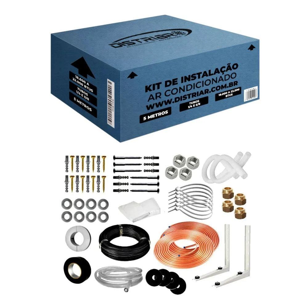 Kit Instalação de Ar Condicionado Split 7K e 9K BTUS - 5 metros C/ Suporte 400MM
