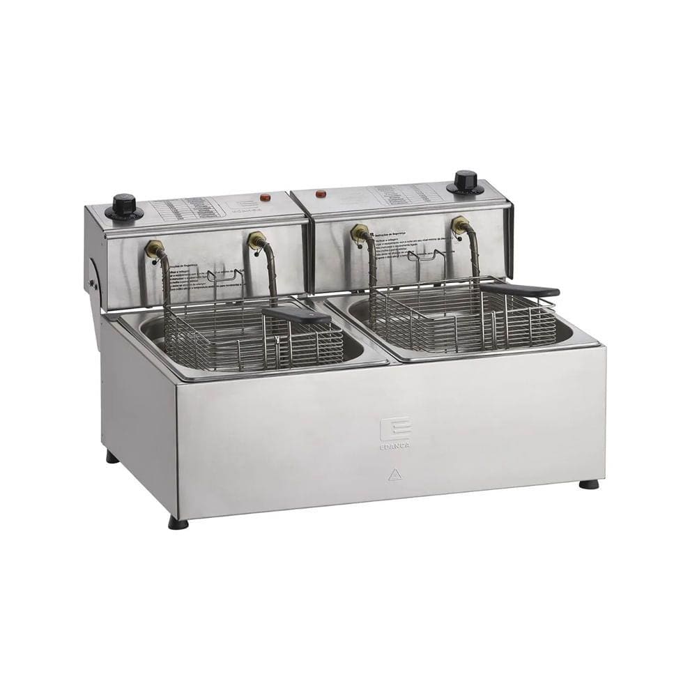 Fritador elétrico 10 litros 2 cubas e 2 cestos 6000w