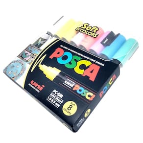 Caneta Posca Uni-ball PC-5M Soft Colors Tons Pastel 8 Cores