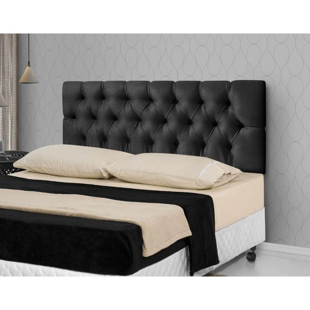 Cabeceira Para Cama Casal Estofada 1.60m Preto - Rede Móveis