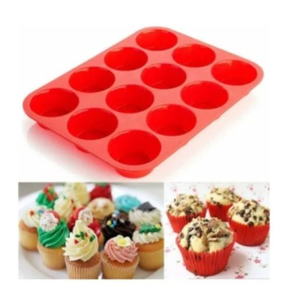 Kit 2 Formas Silicone 12 Cavidades Para Empadas E Cupcakes