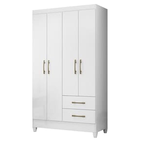 Guarda Roupa Chile Branco 4 Portas 2 Gavetas Moval
