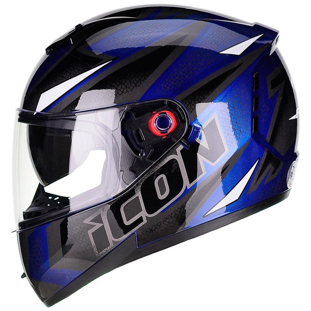 Capacete Moto Peels Icon Fast Azul Perolado Brilhante Com Viseira Solar