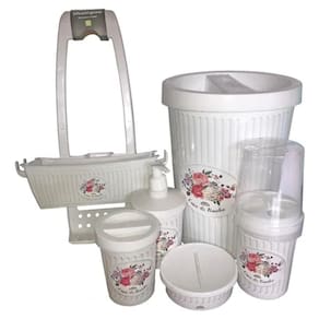 Kit Utensilios de Banheiro Plasutil Provençal 6 peças
