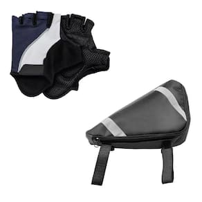 Kit Luvas P/ Ciclismo Unissex + Bolsa de Quadro Tramontina
