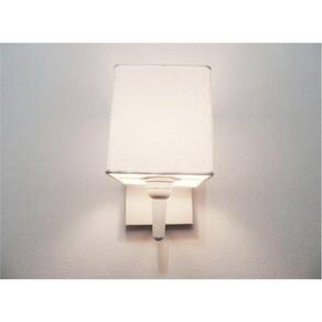 Arandela Quadrada Base Branco em Tecido 14x14 Branco Bivolt