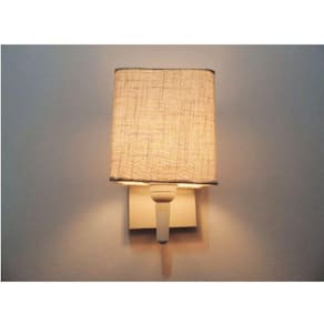 Arandela Quadrada Branco em Tecido 14x14 Rústico Bege Bivolt