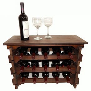 Adega Vinho Madeira 15 Garrafas Tipo Mesinha Imbuia C05