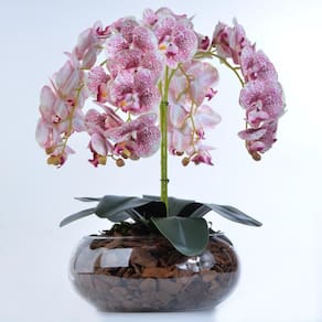 Arranjo de Orquídea Artificial com Pintas Vinho Manu