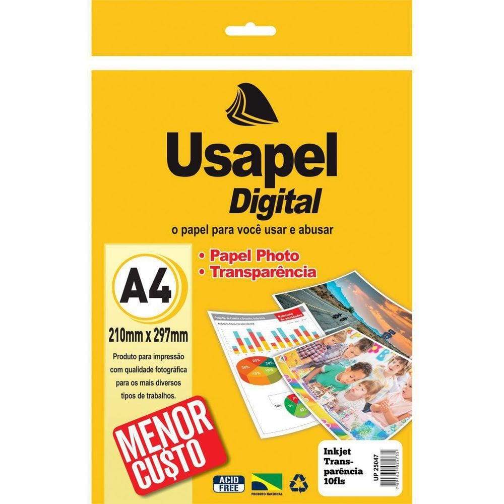 Transparencia Inkjet Usapel A4 75G Sem Tarja
