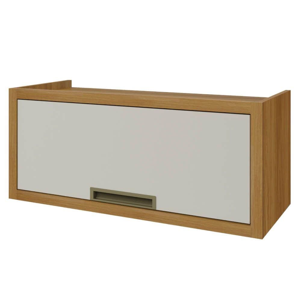 Armário Aéreo Geladeira Imperatriz Nesher 80cm Porta basculante - Freijó/Off White