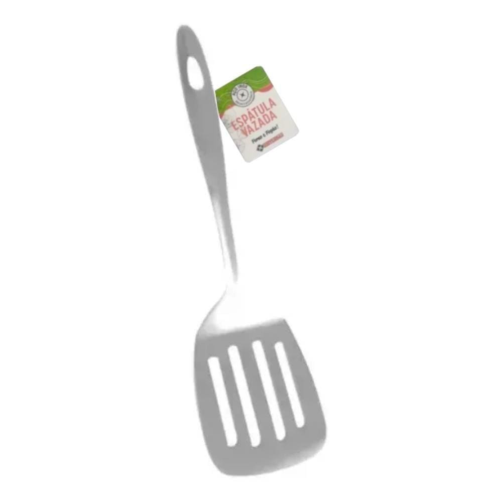 Espátula Vazada Aço Inox Servir e Cozinhar Utensílio