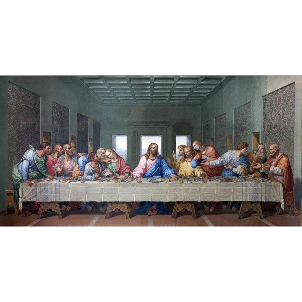 Quadro A Santa Ceia - Giacomo Rafaelli - (releitura da obra de Leonardo Da Vinci) 30x60cm