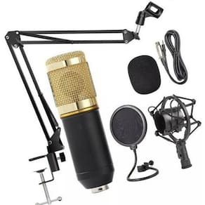Kit Microfone Bm800 Condensador Unidirecional Studio Suporte