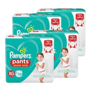 Fralda Descartável Pampers, Pants Mega Extra Grande - 4 Pacotes com 32 Tiras