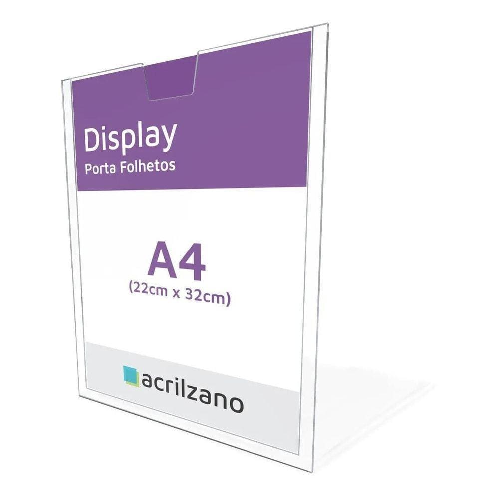 Display Expositor A4 Acrilico Parede Com Fita Dupla Face