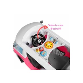 Mini Veiculo Kombina Rosa Duas Formas De Uso Pedal E Haste