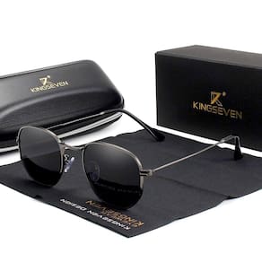 Óculos de Sol Masculino Clássico Hexágono Kingseven Proteção Polarizados UV400 Espelho