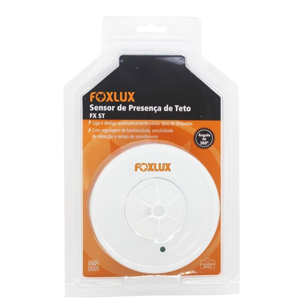Sensor de Presença de Teto Bivolt Alcance de 360° Com fotocélula – Foxlux