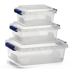 Kit 3 Caixas Organizadoras Tampa Trava 1,5L 2,5L E 5L