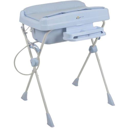 imagem-Kit Banheira de Bebê Com Trocador Suporte Redutor de Assento Saboneteira Millenia + Burigotto Baby Blue