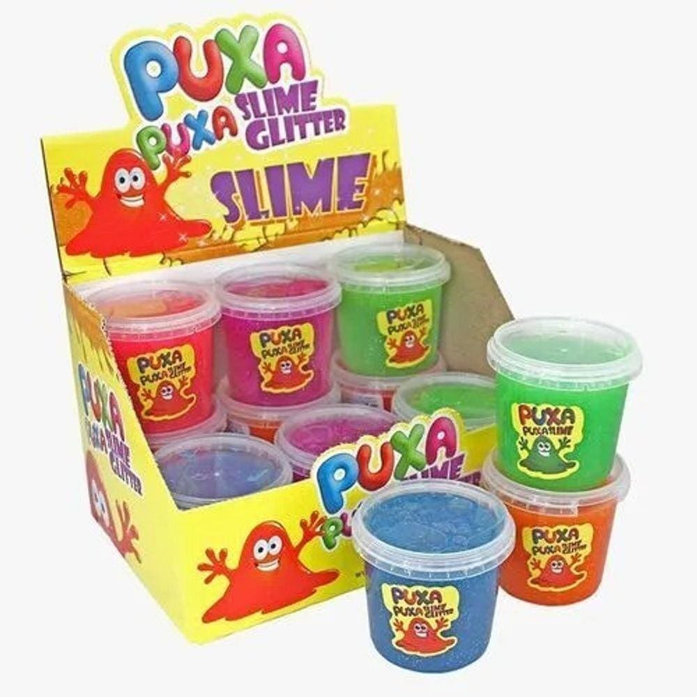 Puxa Puxa Slime Glitter - Caixa Com 12