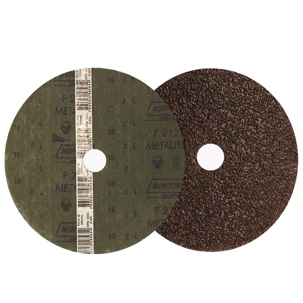 Disco Lixa Norton  F212 G16 7P 180mm - Embalagem com 10 Unidades
