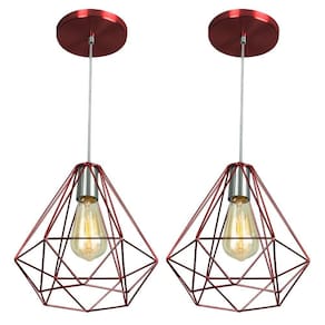 Kit 2 Pendentes Diamante Aramado Grande Cereja