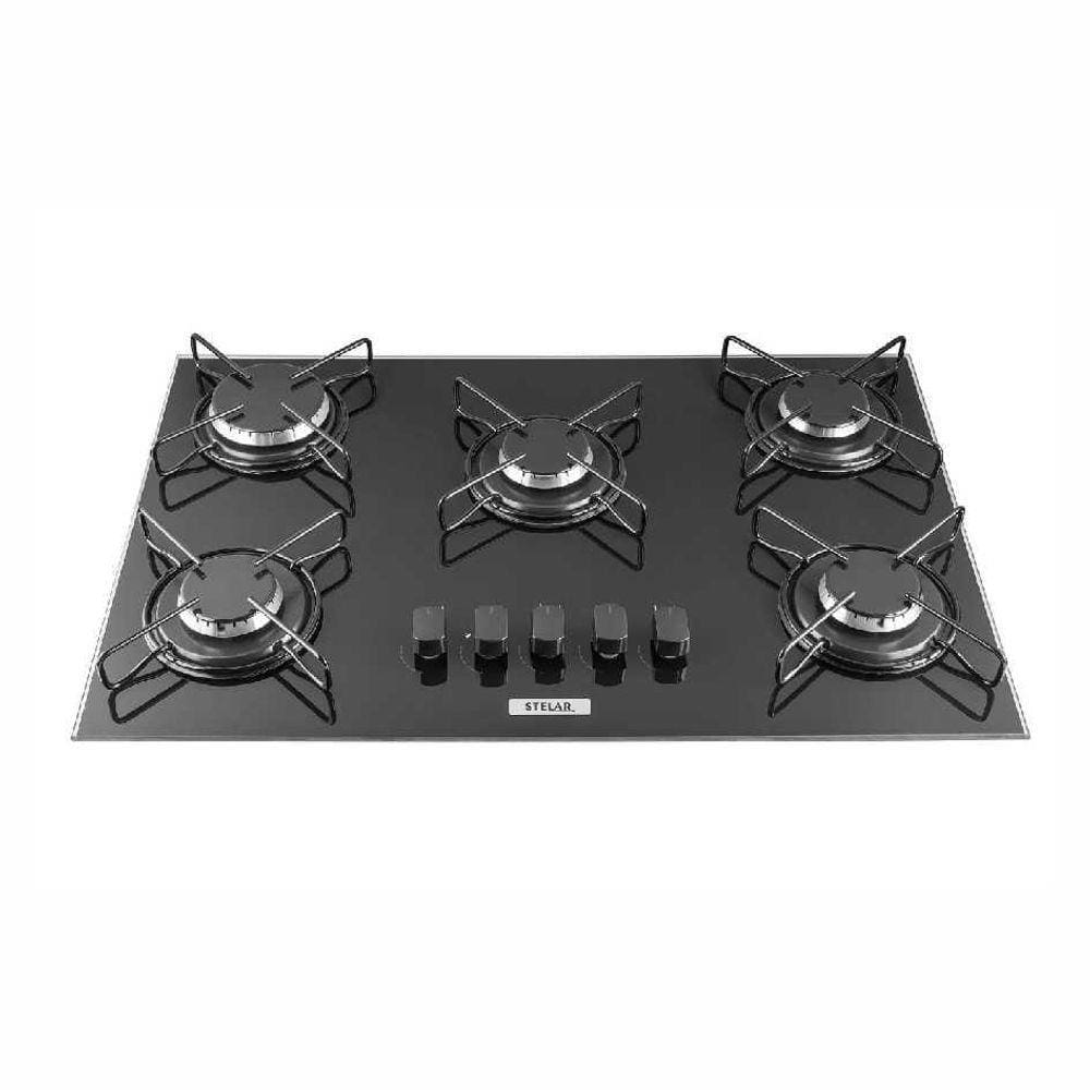 Cooktop a Gás 5 Bocas Stelar Bivolt Preto