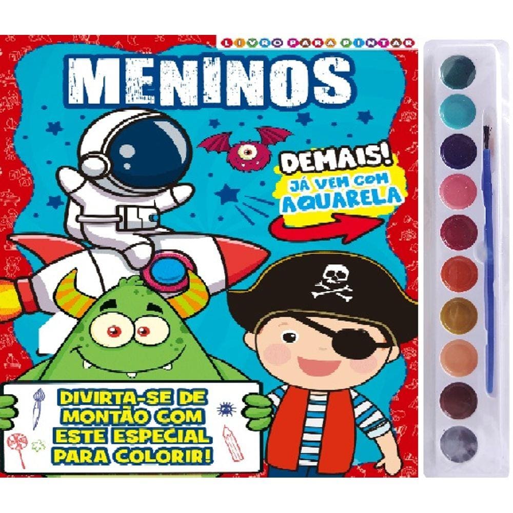 Meninos Livro para Pintar com Aquarela