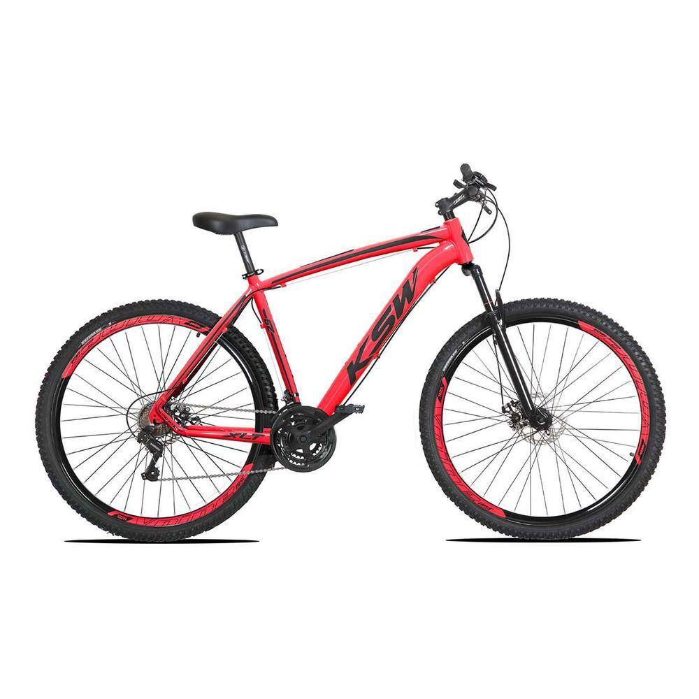 Bicicleta Aro 29 KSW XLT 21v Shimano Tourney Vermelho com Preto 19