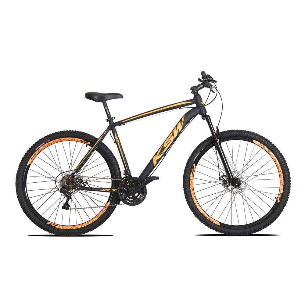 Bicicleta Aro 29 KSW XLT 21v Shimano Tourney Preto com Laranja 17