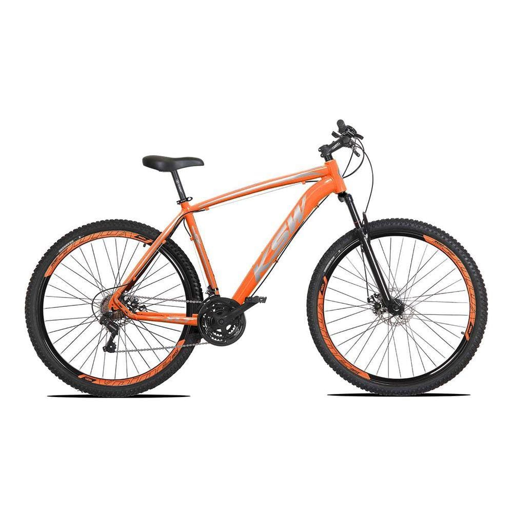 Bicicleta Aro 29 KSW XLT 21v Shimano Tourney Laranja com Cinza 17