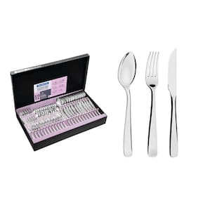 Faqueiro Tramontina Pacific em Aço Inox com Facas para Churrasco Acabamento Alto Brilho com Detalhes no Cabo 72 Peças Tramontina