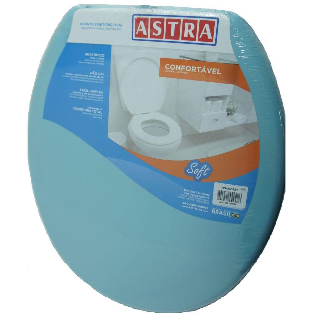 Assento Sanitário Oval Plástico Azul 1