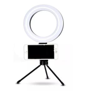 Ring Light Mesa Iluminador 6 Tripé 16Cm Suporte Celular