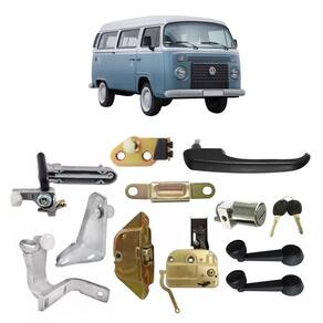 Kit Fechadura Batente Maçaneta Guia Porta Correr Kombi 98/13