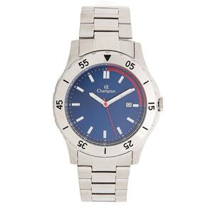 Relógio Champion Ca30150A Aço Inox Prata Azul Analógico