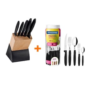 KIT - Faqueiro Plenus 6 Peças + 1 Faqueiro 30 Peças Ipanema Preto - Tramontina