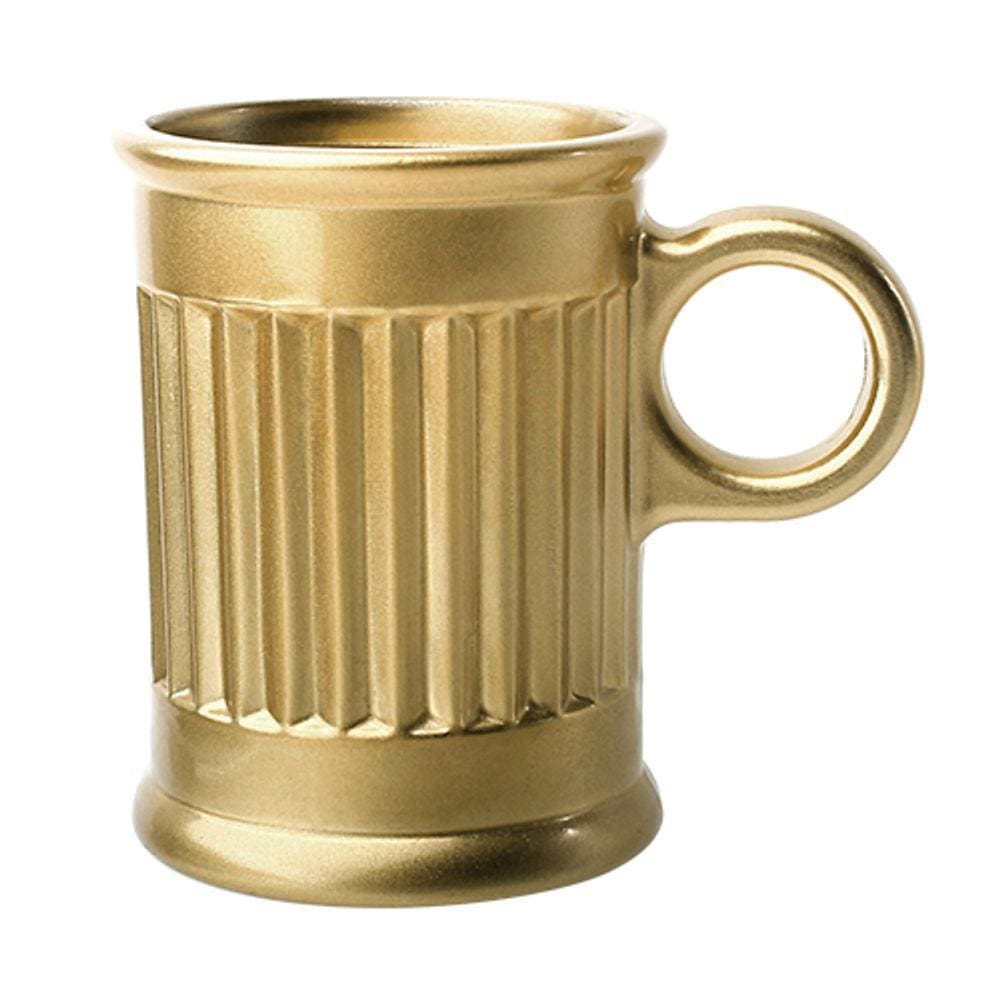 Jogo De 6 Xicaras Para Cafe Coffee Time Em Cristal 85Ml Cor Ouro