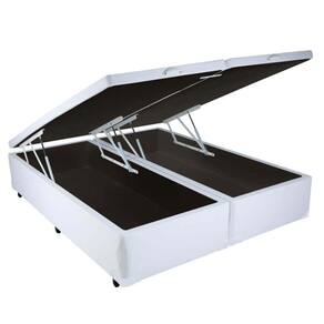 Base Baú Cama Box Casal Bipartida 41x188x138 Cor Branco