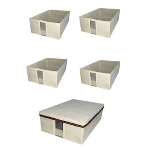 Sapateira grande com visor tampa caixa multiuso para closet- L 25cm x A 11cm x P 37cm - KIT C/5
