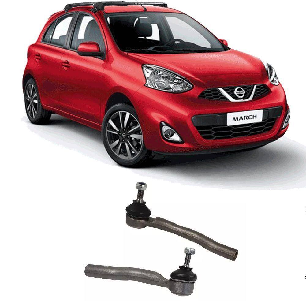Terminal de Direção Nissan March Dianteiro 2011 Até 2016 Flex Automotive - O Par