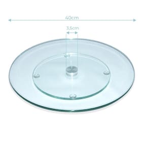 Centro De Mesa Prato Giratório Vidro 8Mm Petisqueira 40Cm