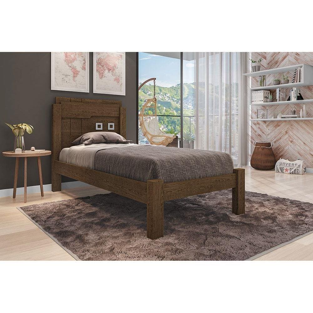 Cama Solteiro Leticia Malbec - Framar Móveis