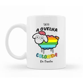 Caneca Criativa – Ovelha Colorida Da Família
