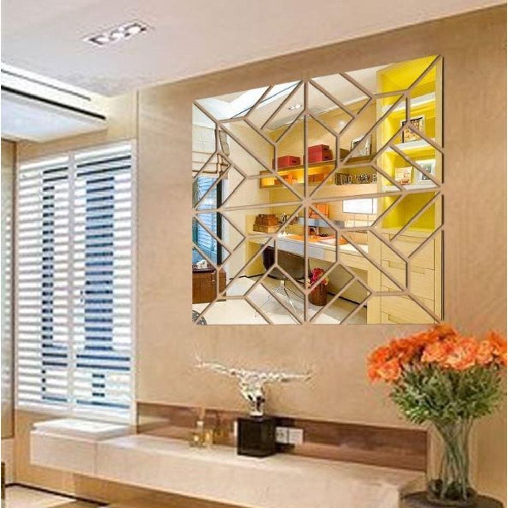 Espelho Decorativo Moderno Quarto Sala Escritório 20cm 4pcs